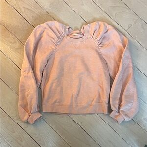 Ulla Johnson Puff-Sleeve Sweatshirt in Light Peach